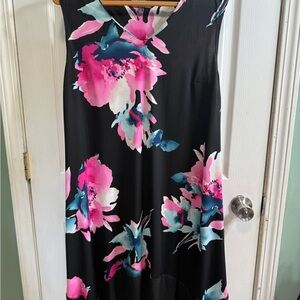 Luxology Pink V-Neck Sleeveless Midi Dress